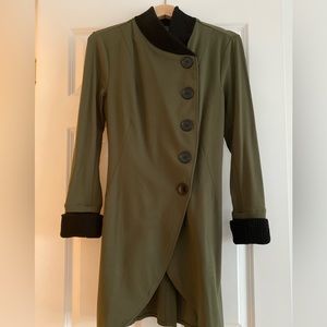 Venus size 2 olive green bottom up lightweight jacket.